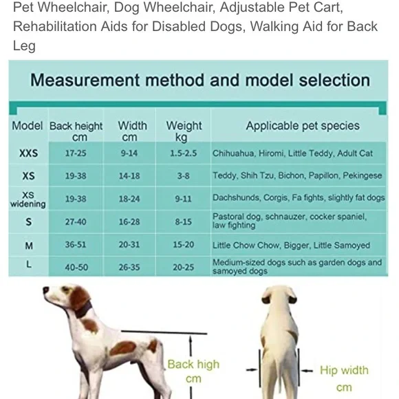Like new XS pet/ dog wheelchair